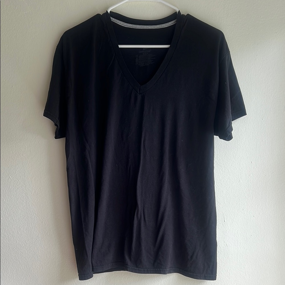 Hanes Black Short Sleeve Crew Neck Tee